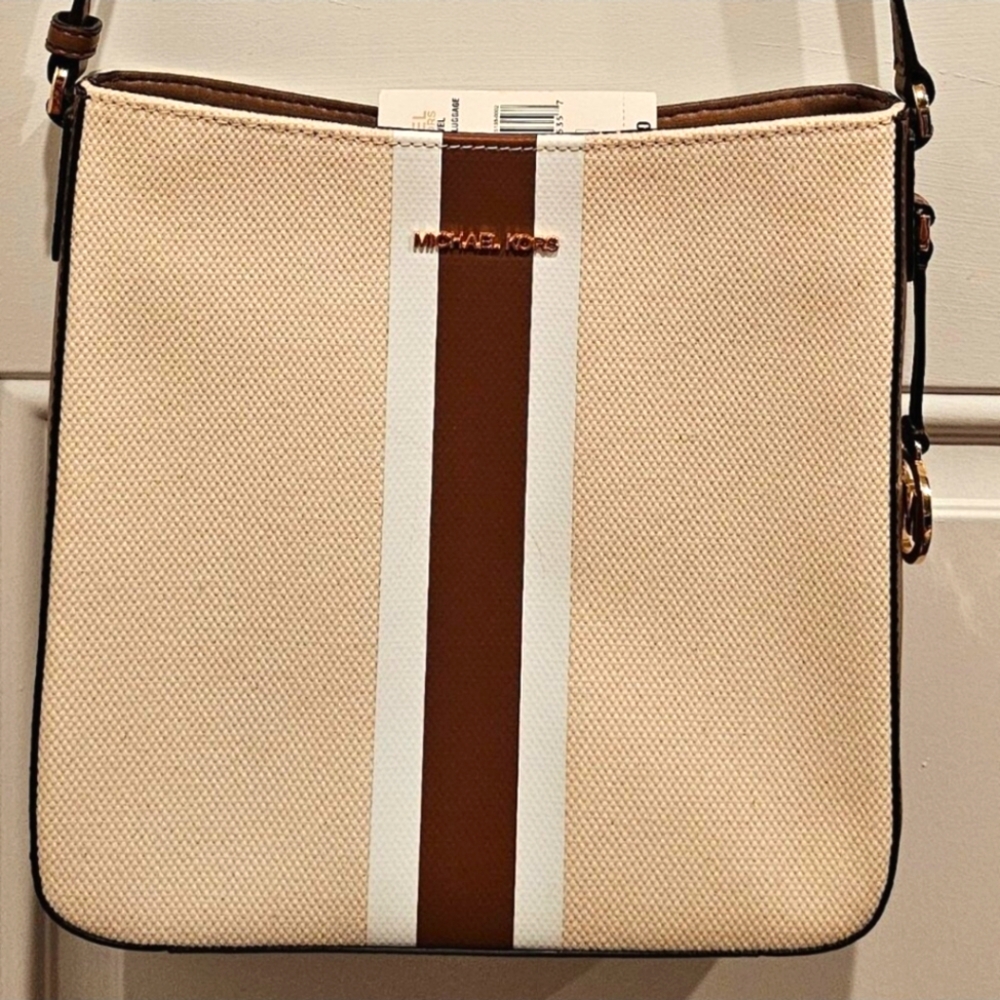 Michael Kors Tan and Brown Crossbody Bag